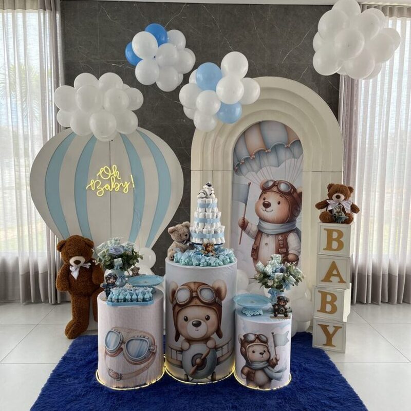 Decoração chá de bebê personalizado em Cuiabá — Mimos da Vivi