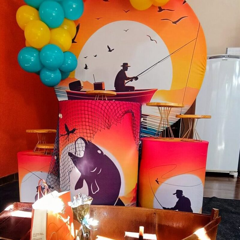 Decoração festa adulto tema pescaria em Cuiabá — Mimos da Vivi